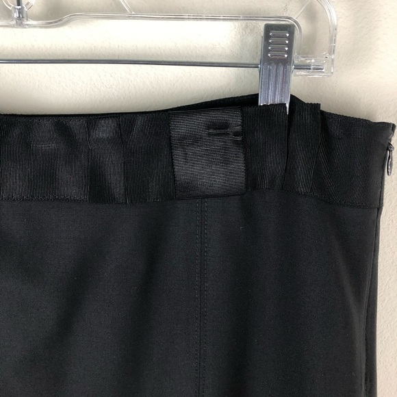 Theory- Black Pencil Skirt bow ribbon belt hem - Picture 3 of 13